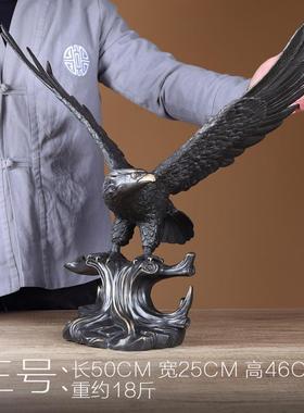 正品纯手工公纯铜开大展乔宏图老鹰中式家居摆件办室桌面工艺业迁