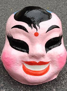 舞狮道具大头佛面具头套醒狮佛公佛婆男女娃佛头娃头套舞狮子儿童