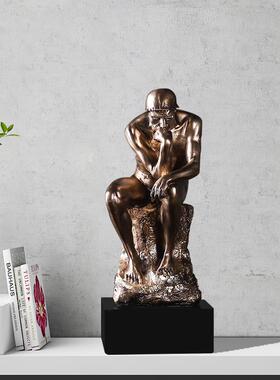 思想者沉思者思考艺术品工艺品家居装饰品雕塑古铜色人物创意摆件