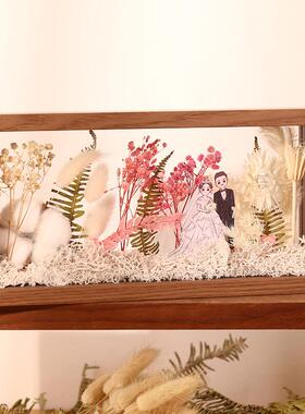 干花相框diy手工永生花玫瑰保存画框立体中空双面展示盒摆台礼物