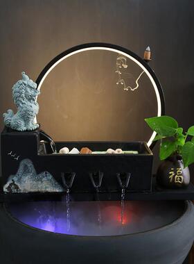 水族鱼缸过滤器增氧泵循环系统创意净水器古法养鱼缸鱼池假山造景
