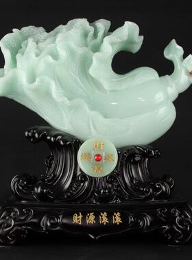 新款直销玉白菜摆件百财中式客厅玄关酒柜装饰工艺品店铺开业乔迁