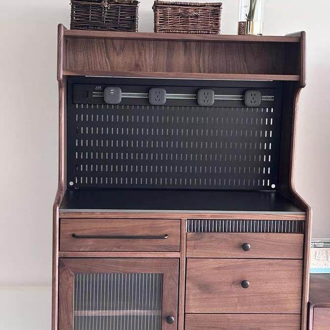 实木餐边柜客厅茶水柜收纳柜北欧靠墙胡桃木收纳柜家用酒柜备餐柜,淘宝优惠券,粉丝福利购,淘宝优惠卷