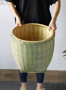 竹编大号箩筐淘米箩粮食竹筐手工艺农家喜事筐簸箕田园风竹制品