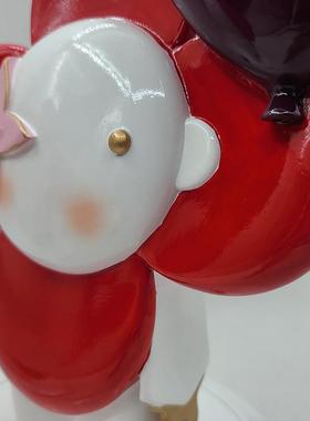 太阳花娃娃摆件网红直播树脂摆件家居装饰摆件爱心气球太阳花