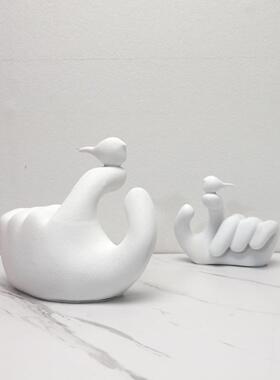 现代简约抽象脂1723树指家尖小鸟艺摆件客厅卧室玄关样板房术居装