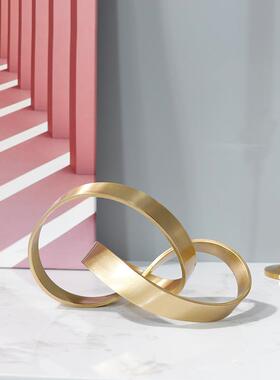 抽桌象福字缠绕黄饰铜摆件玄北TB-63595欧轻奢创意家居客厅面关软