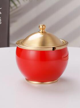 黄铜烟灰缸创意复古新中式烟缸迷你黄铜金属烟碟酒店礼品