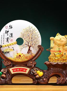 招财猫摆件家居客厅电视柜装饰品办公桌面创意礼品新年款吉祥物新