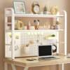 Desktop storage shelf office desk multi-layer bookshelf iron table student computer desk storage hole board bookshelves