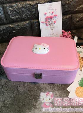 正品新品首饰盒猫咪饰节品姐收纳盒亲妹款首饰盒子PU皮木质儿童物