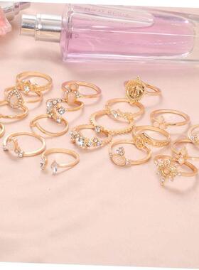 镶钻戒指 retro European American diamond joint ring 19-piece
