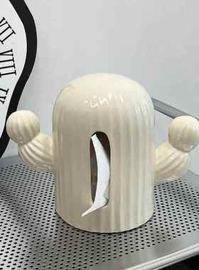 仙人掌纸巾盒高级感小众装饰品摆件客厅卧室房间改造家居用好物件