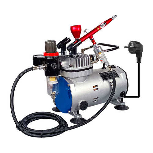 批发模型喷漆彩绘上色喷笔气泵无油静音迷你空压机小型活塞式 - 图2