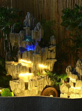 别花鱼池假山流水景墅观台楼顶阳喷泉装饰室户F9968S68外循环水造