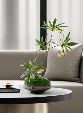 新中式茶桌摆花花HY1945样板间茶室花假架摆设店家具桌花仿真花艺