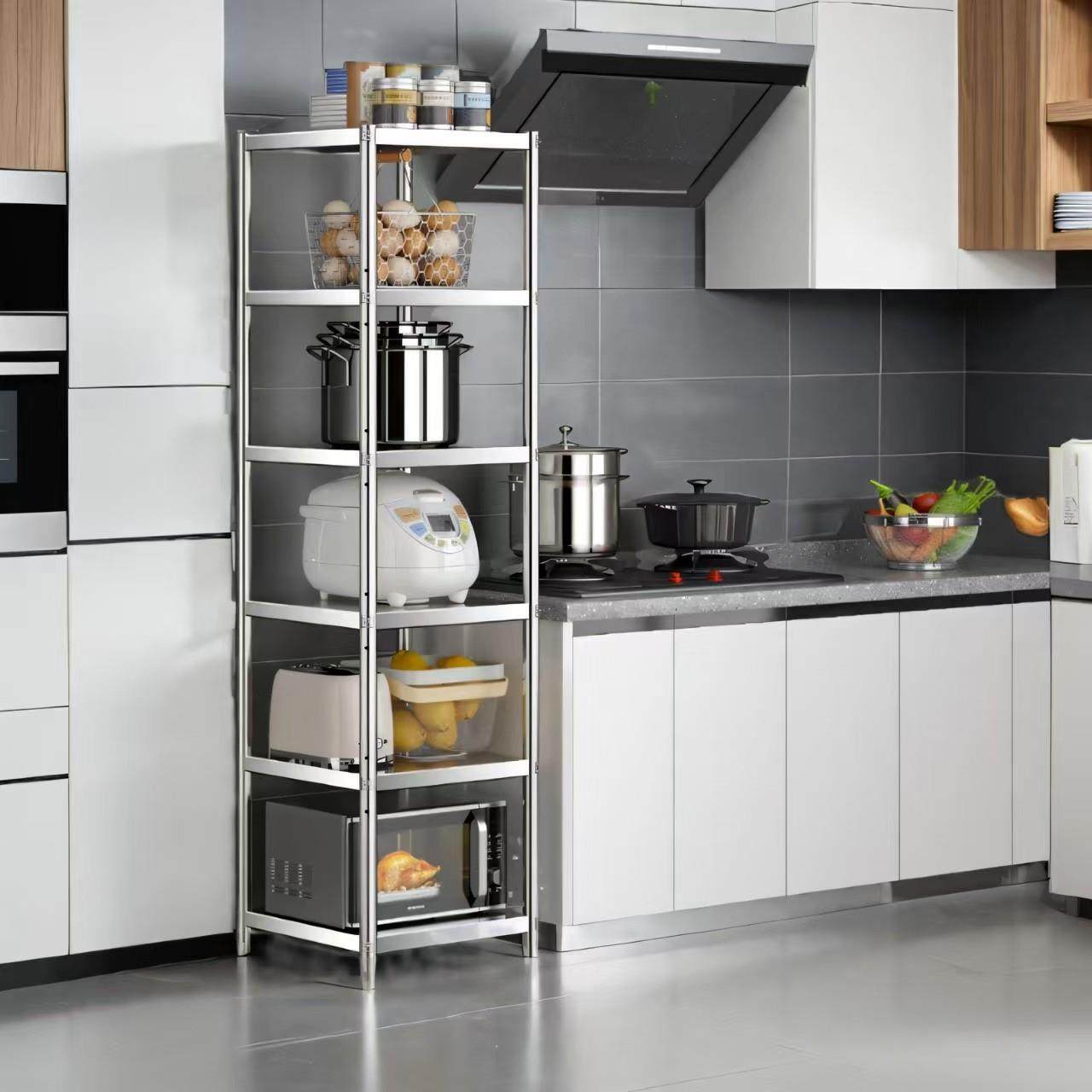 不锈钢厨房置物架落地多层微波炉烤箱收纳小架子家用储物货架锅架,淘宝优惠券,粉丝福利购,淘宝优惠卷