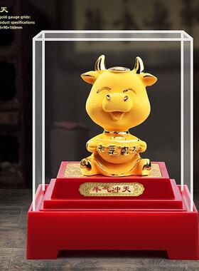 绒沙金生肖牛年风水招财工艺品4S店年会开业活动礼品华尔街牛庭祥