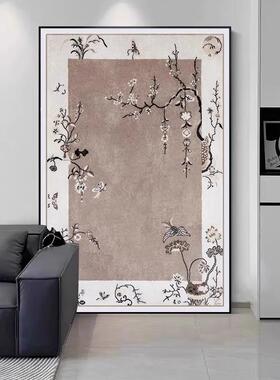 法式中古风客厅玄关挂画高级感大幅落地壁画小众沙发背景墙装饰画