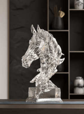 艺贝子设计感轻奢马头装饰品雕塑办公室高级感创意装饰品动物摆件