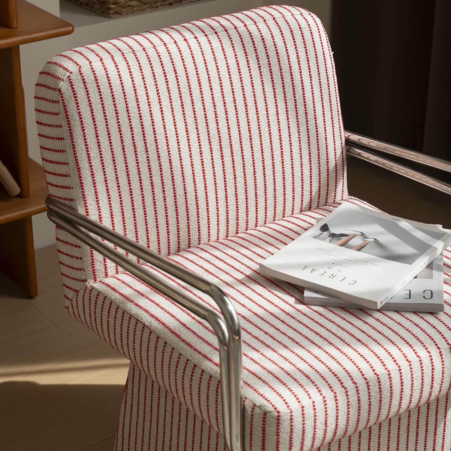 美之趣 可旋转沙发椅客厅阳台休闲懒人电脑椅覆古韩风红色线条,淘宝优惠券,粉丝福利购,淘宝优惠卷