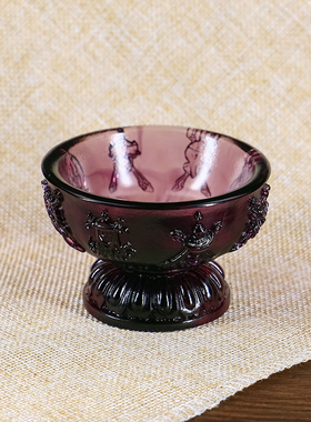 古法琉璃八吉祥供碗 净水杯 吉祥供水杯供杯