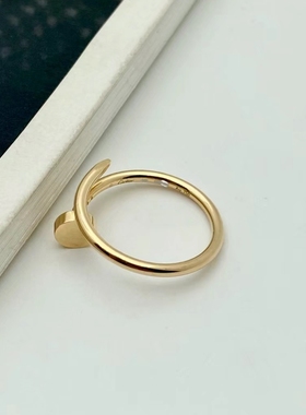 公价10200】99新卡地亚18K黄金钉子窄版戒指无钻多码可选购前咨询