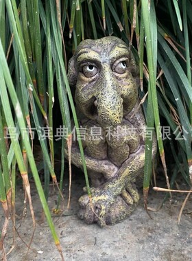 跨境微观园林工艺品哥特式雕塑铸石巨魔树脂石像鬼树脂工艺品摆件