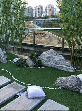 泰山石原石室外庭院枯山水户外大型假山雪浪石头组合造景观石刻字