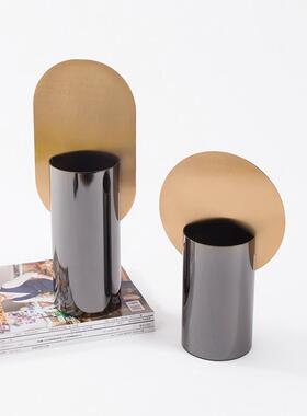 北欧器金属圆筒软花瓶客厅餐桌台面插MC-RZ-22花花样装板间家居饰