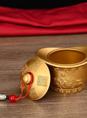 在纯铜避JPB麒麟元宝盆厨房黄东北角化解碎石辟壁必火龙火罐黄铜