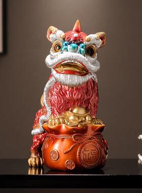 醒狮舞狮招财摆件国潮乔迁开 业礼品新中式客厅玄关前台办公室摆