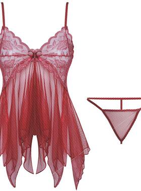 Sexy lingerie sexy women's suspender mesh nightdress