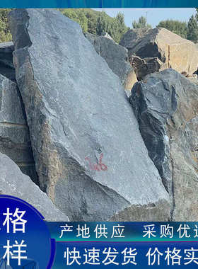 中国黑景观石鱼池假山石景蒙古黑园林石花园室内外绿地草坪装饰石