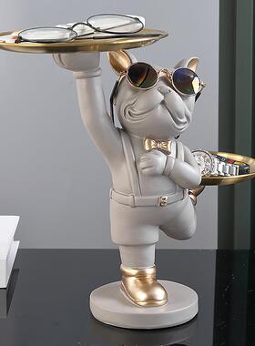 入户关放钥玄匙口收纳盒摆件狗门556柜置物托盘鞋客厅茶几遥控器