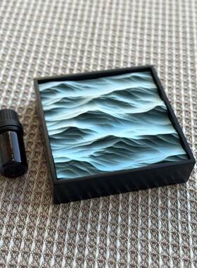 棕榈海[暴露的石头]木制框架+石膏波香薰装饰手工制作