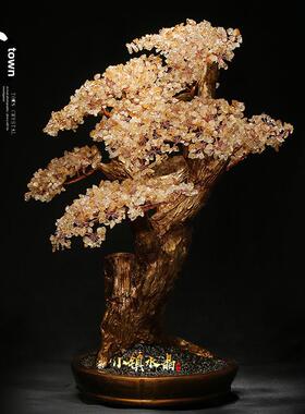 天然巴西黄水晶财富树家居公司前台，客厅，书房入口创意礼品配件