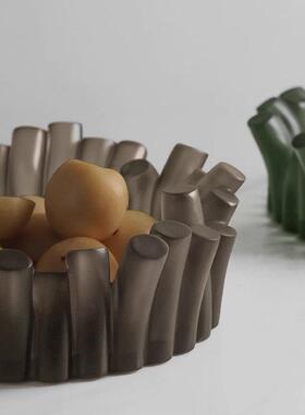 几简约现代收创意透明果盘家酒店样LSE板间居客厅茶餐厅桌面纳摆