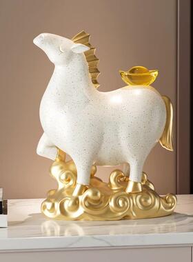 马上有钱生肖马摆件办公室柜子生意兴隆客厅玄关装饰乔迁开业礼物