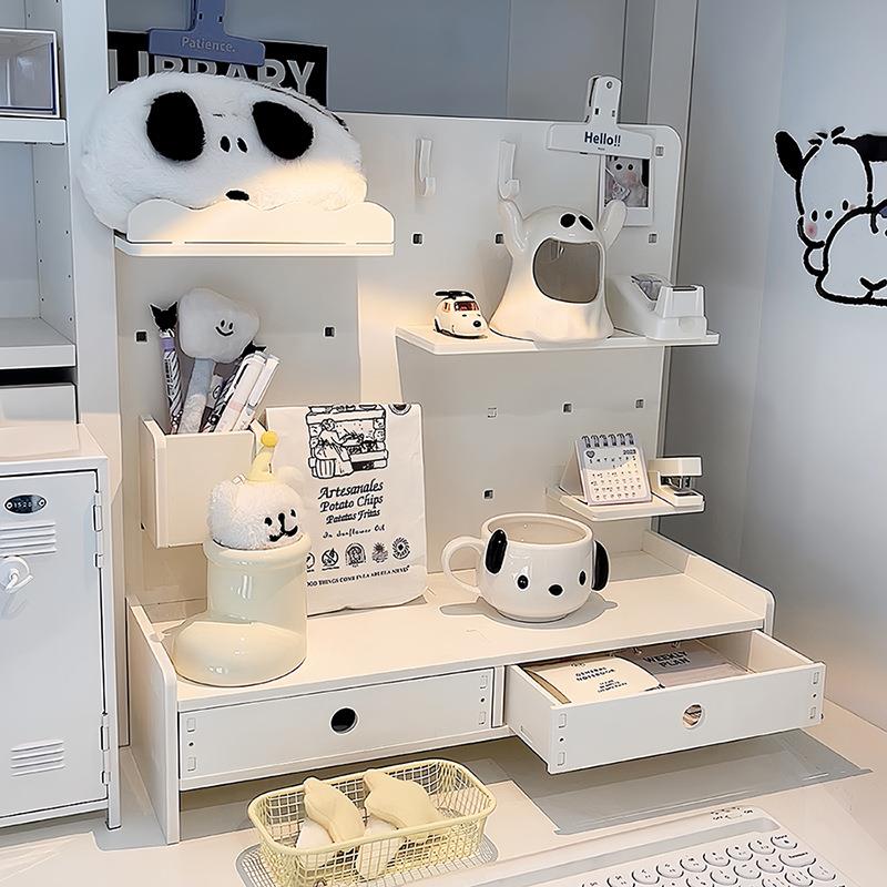 Desktop multi-layer hole board vertical storage rack large capacity storage rack student dormitory drawer storage organizer