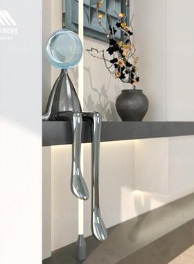 创意坐姿兔子玄关设计师装饰品电视柜摆件软装高级感雕塑艺术抽象