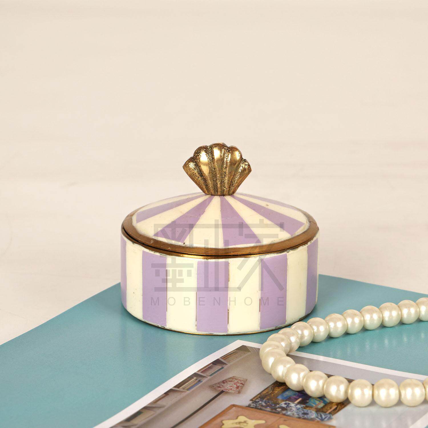Indian imported cow bone brass splicing antique princess jewelry box jewelry storage box jewelry necklace ring box