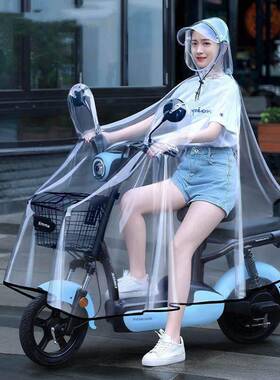 雨衣电动车双人母子女2025亲子防暴雨摩托车专用透明雨披防水Q