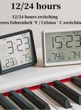 9.3x7.3x1.5cm Digital Alarm Clock Temperature Humidity Hourl