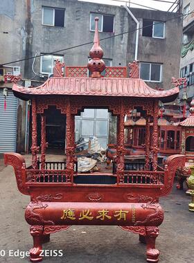 复古寺庙铸铁烧香炉长方形大型户外八龙柱生铁香炉仙家寺院用上香