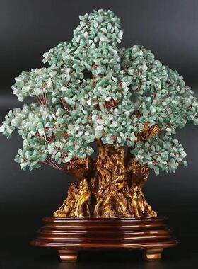 天然黄水晶发财树摇钱树摆件大号招财乔迁新居客厅公司送礼装饰品