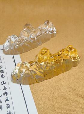 新款琉璃笔搁笔架山水晶镇纸压书纸镇书法专用镇尺压纸器创意笔搁