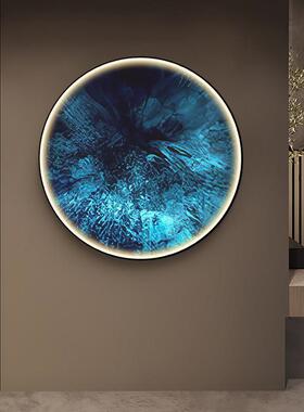 纯色一景圆形夜光装饰画抽象门厅Led灯画客厅沙发背景墙挂画