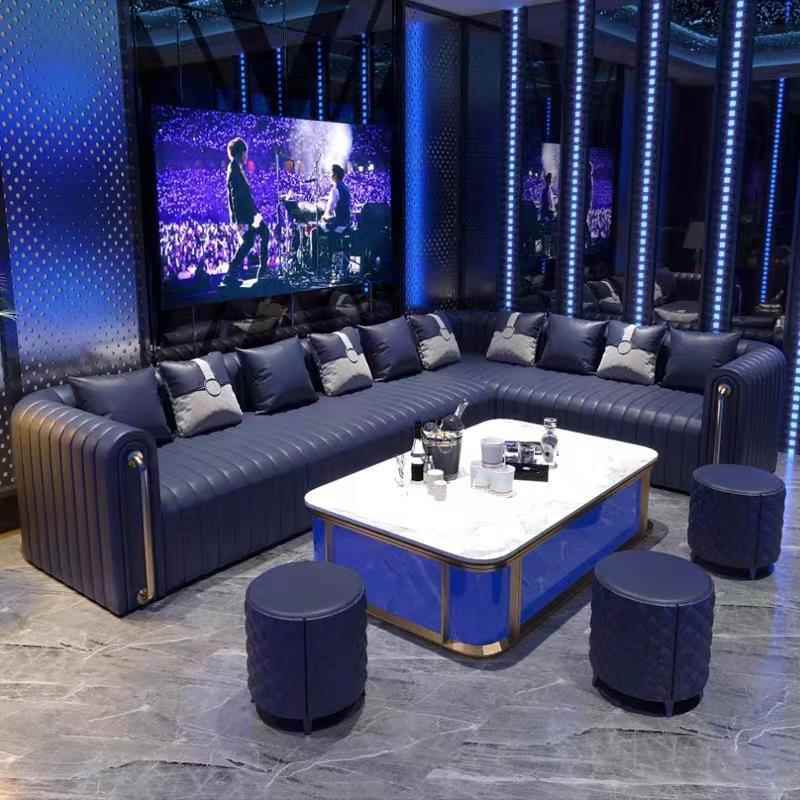 组合转角ktv沙发轻奢卡座酒吧清吧包厢欧式L型U型茶几