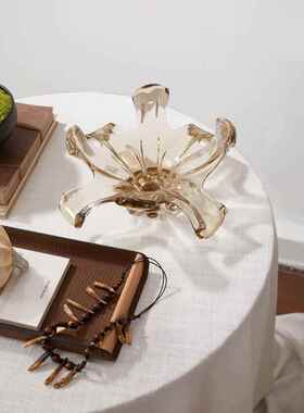 民宿餐厅水桌面装饰瓷FTM饰品个性化创意晶水果盘咖啡桌托盘陶组